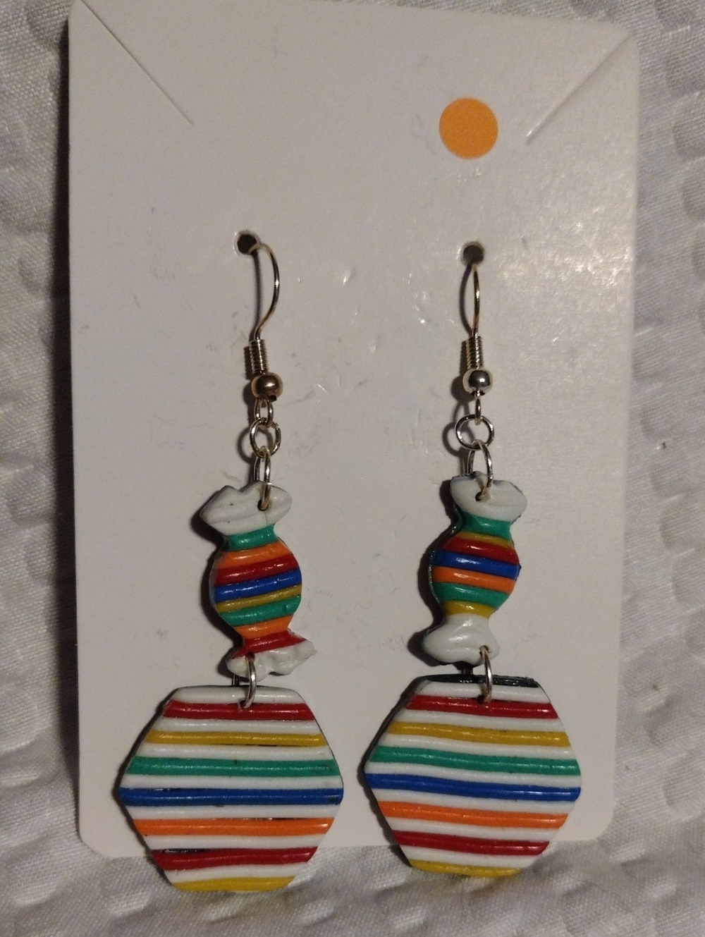 Handmade Striped Multicolor Drop Earrings